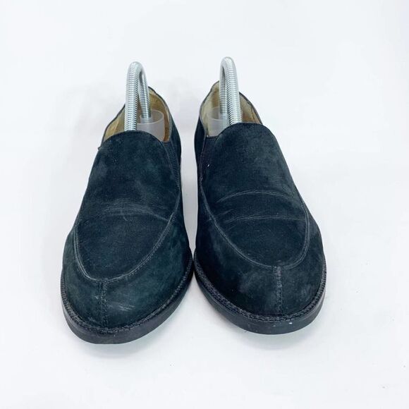 Ariat Shoes Womens 8 Loafers Black Leather Round Toe Low Top Slip On Suede - Picture 4 of 9